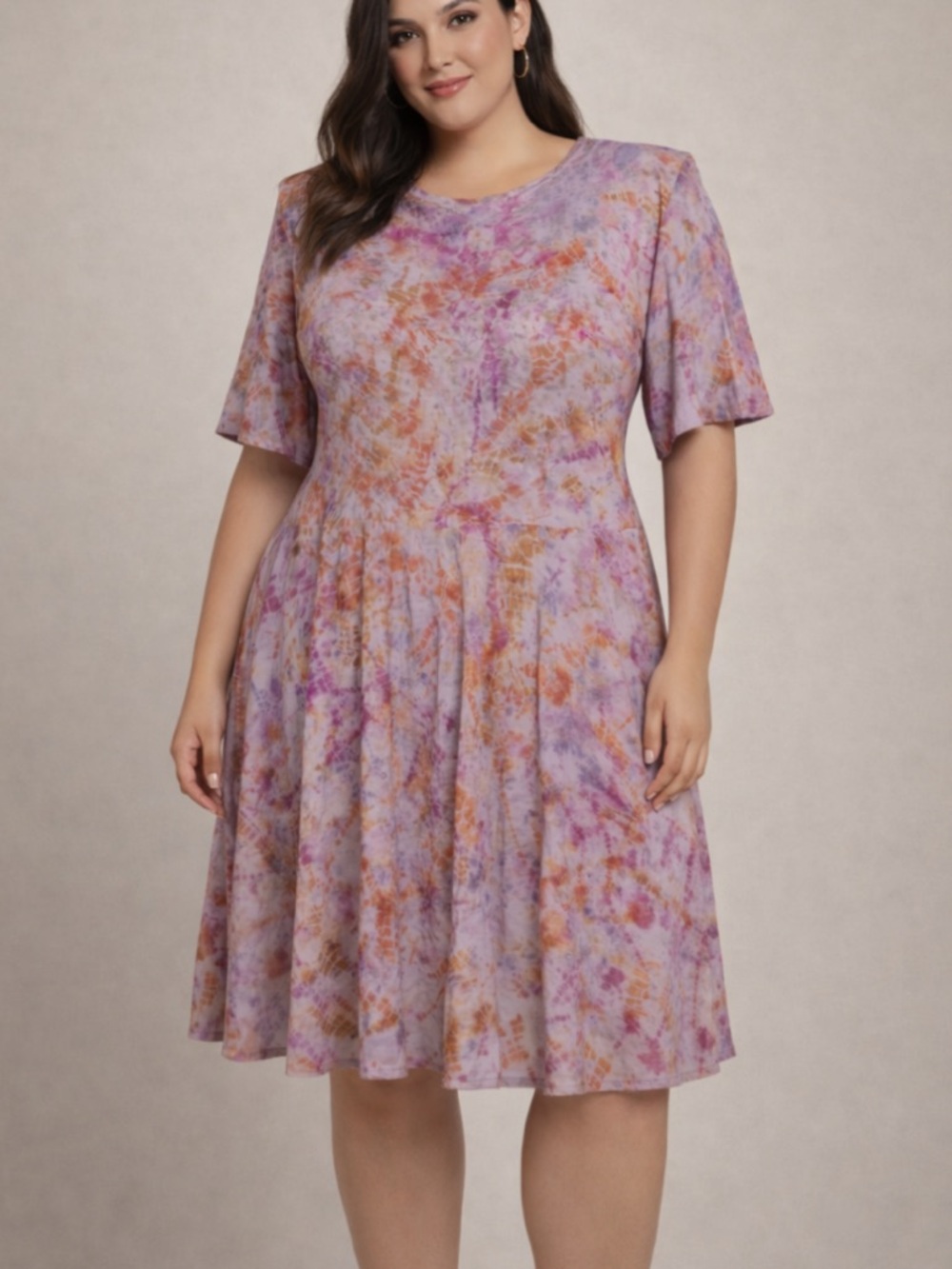 Carol Nesper Vintage 100% Silk Tie Dye Dress